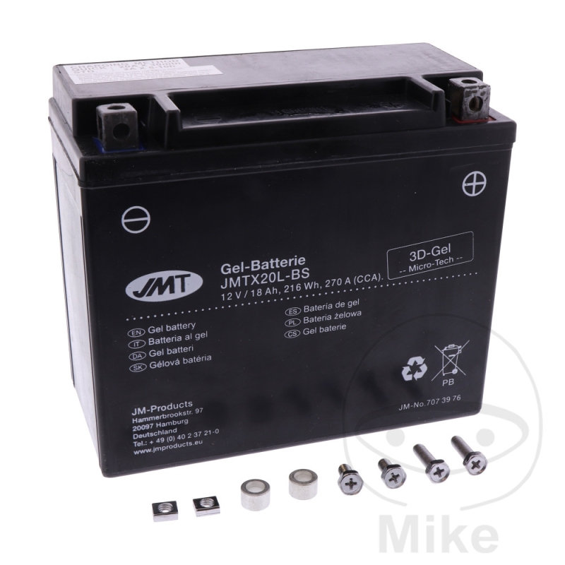 Batterie Motorrad YTX20L-BS Gel JMT