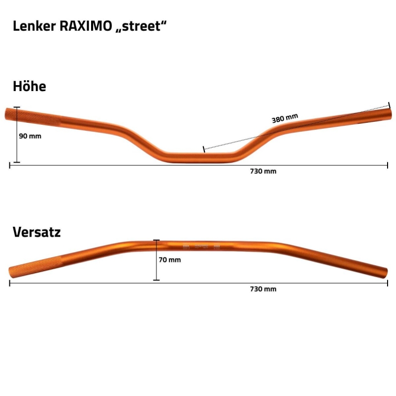 Raximo Alu Lenker "Street" 22mm Raximo mit ABE