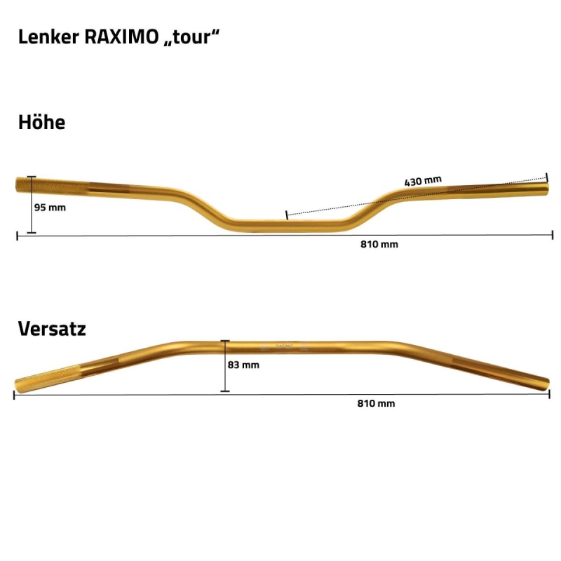 Raximo Alu Lenker "Tour" 22mm Raximo mit ABE