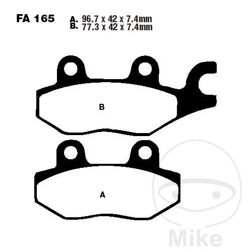 Bremsbeläge EBC Standard FA165TT Yamaha Raptor 700 vorne links