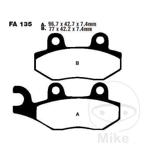 Bremsbeläge EBC Sinter FA135R Yamaha Raptor 700 vorne rechts